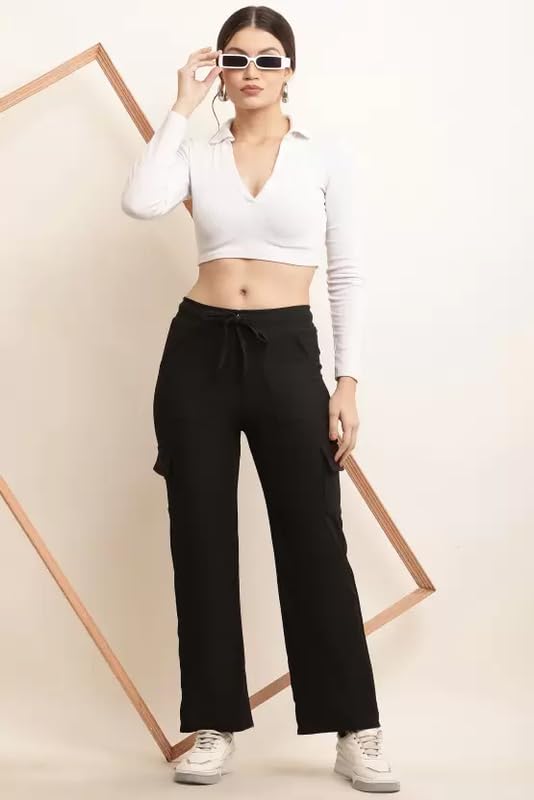 Image of Women Solid Loose Fit Knitted Cargo - Parent