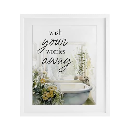 Affiche encadrée Wash Worries Away sous verre pour sublimer un mur vide