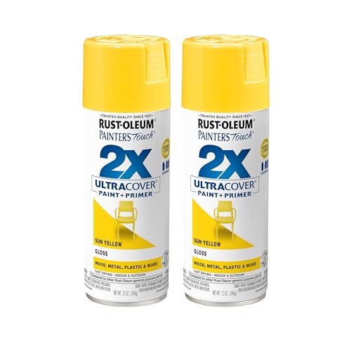 Rust-Oleum Painters Touch 2X Ultra Cover Spray Paint Gloss Sun Yellow