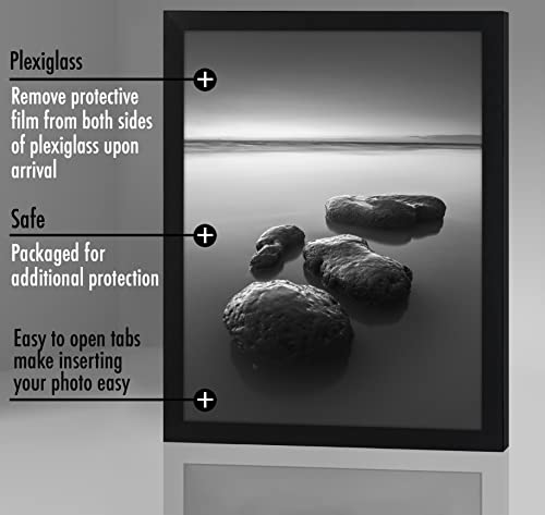 Americanflat 17x22 Picture Frame with Polished Plexiglass - Black Picture Frame - Wide Photo Frames Made of Engineered Wood for Vertical or Horizontal Wall Display - Epic Collection - Black
