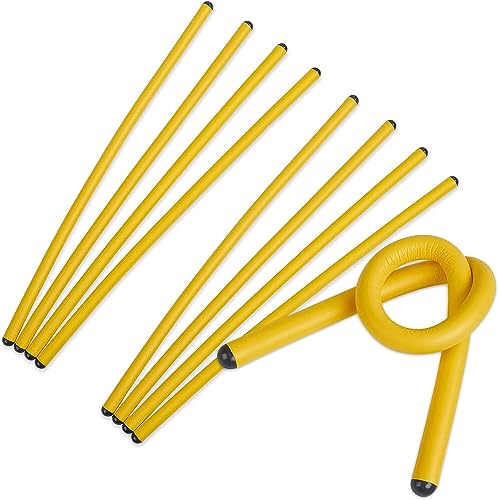 Andalus Twist Rubber Ties, 17-Inch Reusable Twist Ties in Yellow Color - Holds Up to 110 Pounds (8 Pack)
