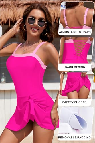 SHEKINI Split Womens Swim Dress Tummy Control Skirt Bathing Suit Swim Dress Women2