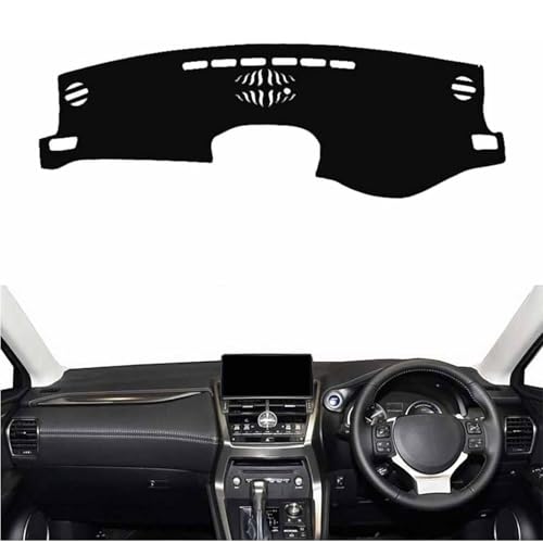 AHDHAJAQ Alfombrilla Protectora Salpicadero De Coche, para Lexus NX NX300h 2015-2020 Salpicadero Cubierta Protectora Antideslizante, Interiores para Consola Central,B/RHD(Black)