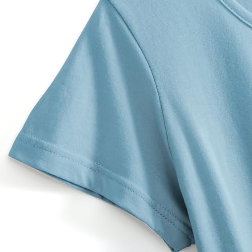 PNAEONG 3 Pack Women's Cotton Nightgown Sleepwear Short Sleeves Shirt Casual Print Sleepdress - Image 6