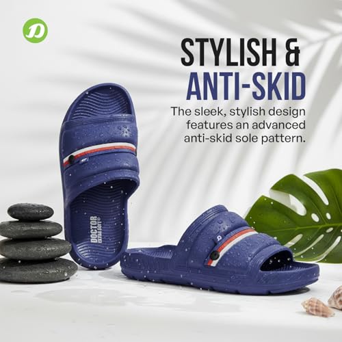Image of DOCTOR EXTRA SOFT Men's Classic Ultra Soft Sliders /Slippers with Cushion FootBed for Adult | Comfortable & Light Weight | Stylish & Anti-Skid | Waterproof & Everyday Flip Flops for Gents /Boys D-527