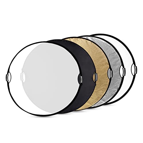 SMALLRIG Reflector Fotografía de 5 en 1, 43"(110cm) Difusor Fotografia Portatil Multi-Disco Plegable con Asa, Translúcido, Plateado, Dorado, Blanco y Negro para Estudio e Iluminación Exterior - 4131