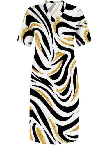 Image of PinkPatty Women's Plus Size Short Sleeve Maxi Dress Casual Loose V Neck Long Dress with Pockets