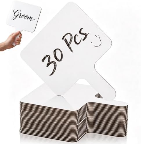 Cididu Set of 30 Dry Erase Answer Paddle, Small White Board Dry E...