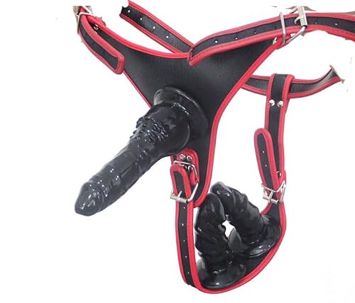 6.5 Inch Double Pleasure Realistic Silicone Smooth Toys for Women to Wear, Couples Adjustable Waist Pants Beginner Trainer Set for Women Men, Lifelike Flexible SLDFMNU8UF (Black)