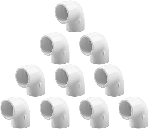 2way 1 pulgada 90 grados PVC codo Fitting, accesorios de esquina de PVC de grado de muebles para muebles de construcción DIY SCH40 10 unidades