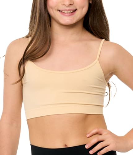 Girl Bra Camisole Crop Cami Training Bras for Girls - Spaghetti Strap Seamless Comfort One Size Fits Girls 10-143