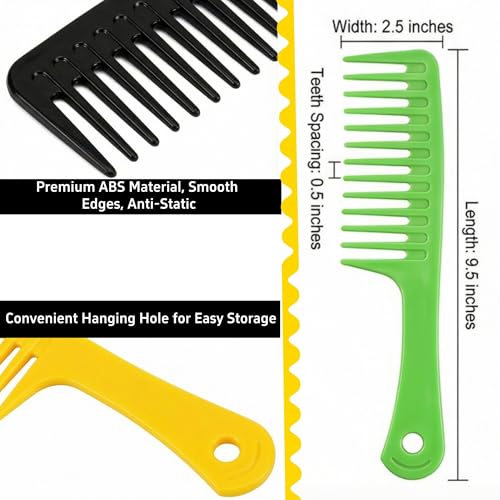 Pack de 5 Peines de Dientes Anchos para Cabello Rizado miniatura 2
