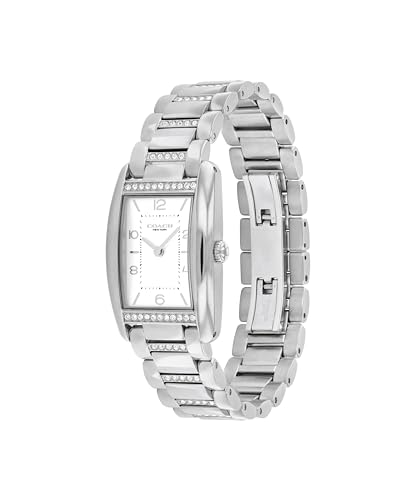Image of Coach Reese Women's Watch - 2H Quartz Tank Watch with Crystal-Set Link Bracelet - Water Resistant 3 ATM /30 Meters - Gift for Her - Premium Fashion Timepiece for Every Occasion - 24mm
