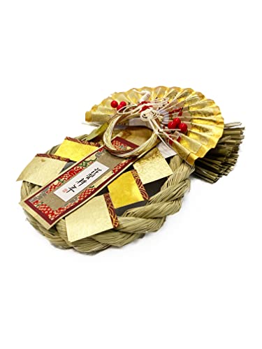 2037 Kai Japanese New Year's Decoration Oshogatsu Kazari. Hanging Straw Wreath Ornament. Shimenawa Sacred Rope. #TOP2