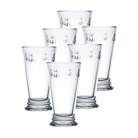 La Rochere Napoleon Bee Double Old Fashioned Tumbler Set of 6 – La Rochere Bee Glassware Sets – Fancy Glassware Drinking Glasses (15 oz) Cover