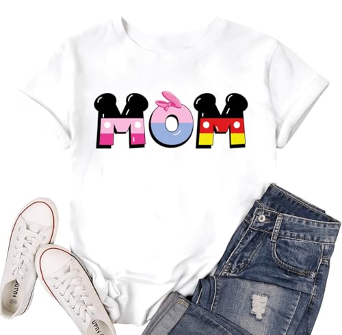 Mama Shirts for Women: Mom Letters Print T Shirt Magical Funny Cartoon Mom Graphic Tees Casual...