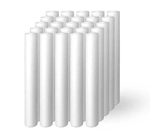 Ronaqua 5 micron 20” x 2.5” Sediment Replacement Cartridge. Fits Standard 20 inch x 2.5 inch Housings. Compatible with FPMB5-20, FPMB520, SDC-25-2005/4, VX05-20, 25 pack