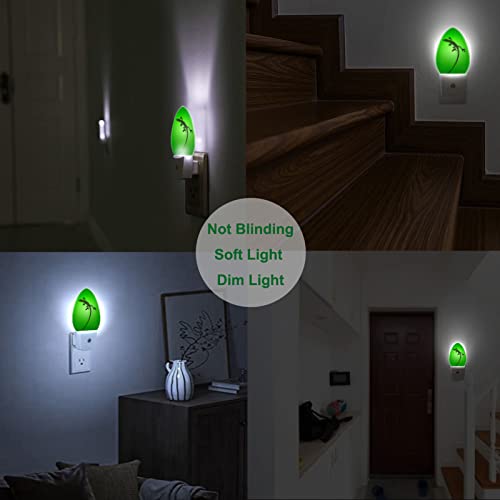 Swono Gecko Lizard Nightlight With Light Sensors Clear Green Leaf Veins Nature Night Light Auto On Off Night Lights Plug Into Wall For Bedroom Bathroom #TOP5