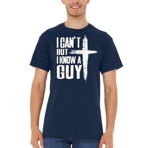 shop4ever I Can't but I Know a Guy Jesus Religious T-Shirt X-Large Navy