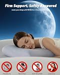 Oreiller en mousse de mémoire pour dormir, Oreil de lit de refroidissement pour soulager la douleur au cou, Contour de taille Queen Design pour le dos stomach latéral avec poche de voyage - Frim mais doux 42x70x10 cm (gris)