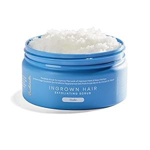 Bushbalm Ingrown Hair Exfoliating Scrub – Pre-Shave Sugar Scrub for Ingrown Hairs, Razor Bumps & Dry Skin – Gently Buffs & Soothes Sensitive Skin – Nude, 236ml