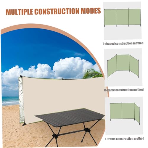 Peosaard Wind Screen 98x28in Foldable Wind Blocker 210D Silver Coating Camping Windbreaks with Grommet 3 Panel Wind Screen for Outdoor Beach Lawn, Wind Screen for Outdoor - Thumbnail 4