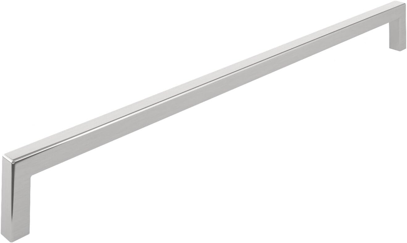 Richelieu Hardware BP873320195 Lambton Collection 12 5/8-inch (320 mm) Center-to-Center Brushed Nickel Modern Rectangular Cabinet and Drawer Pull Handle for Kitchen, Bathroom, and Furniture