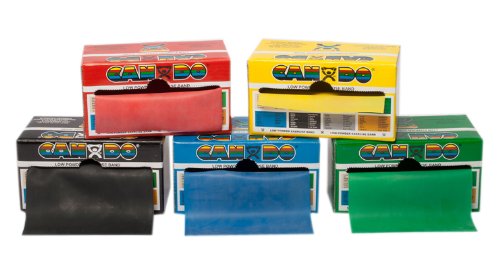 Cando Low Powder Exercise Band, 6 Yard Rolls, 5 Color Set