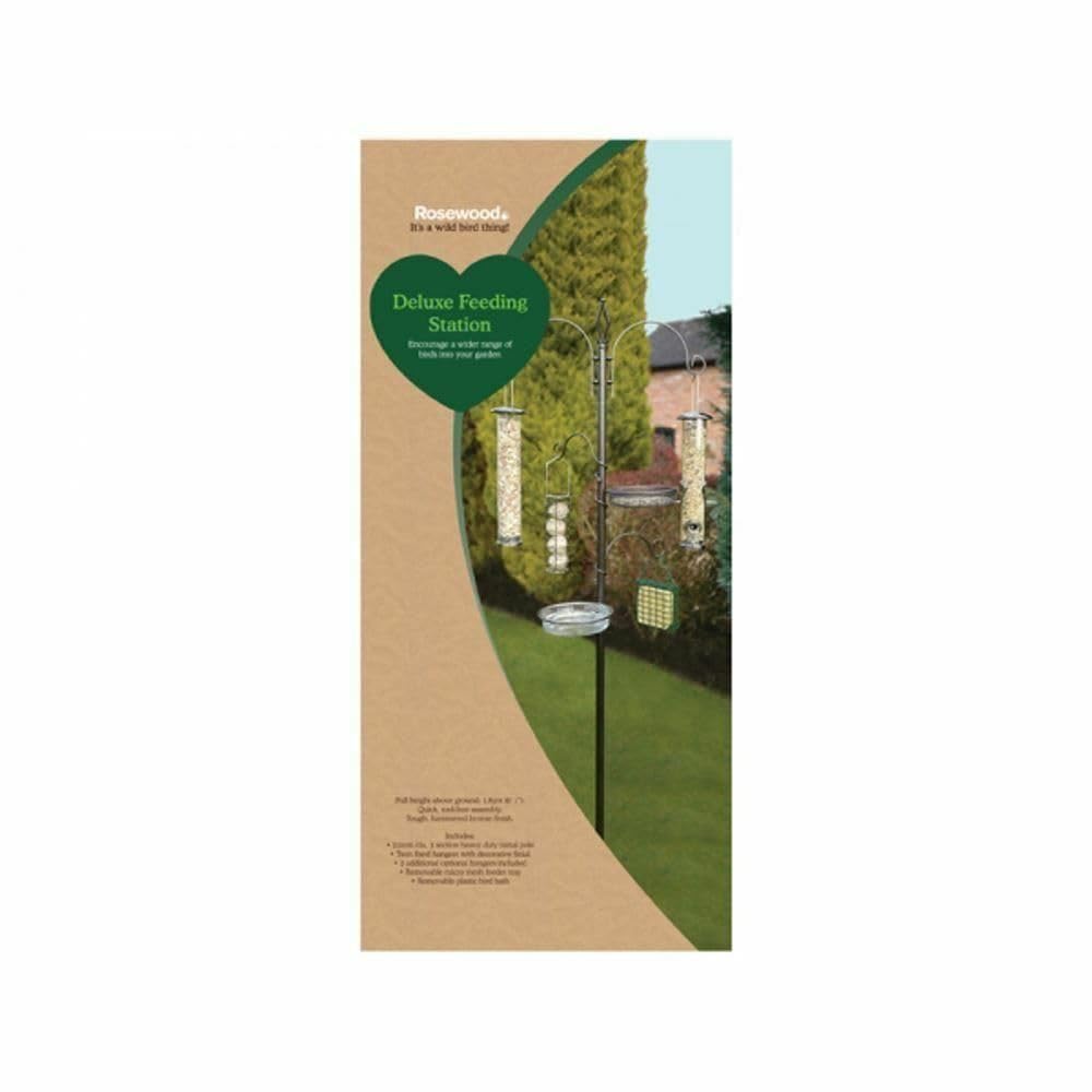 3 mangiatoie deluxe per uccelli selvatici, 4 ganci, vassoio di mangiatoia in plastica, vasca per uccelli