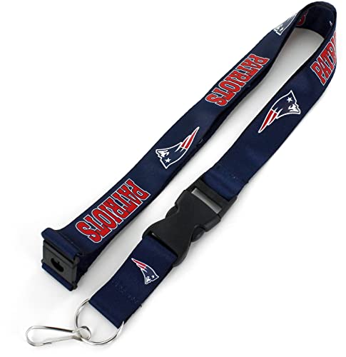 Lanyard New England Patriots aminco anti-perte avec clip de sécurité détachable