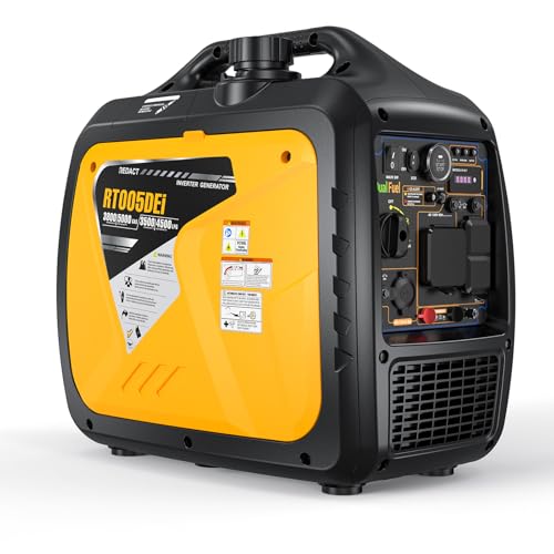 5000 Watts Portable Dual Fuel Inverter Generator– Small Gasoline LPG Powered for Home Backup, Camping, RV, Tailgating with CO Protection, Eco Mode, Recoil/Electric/Remote Start, Parallel Capable