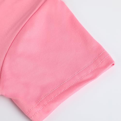 Toddler Girls T-Shirts Back to School Short Sleeve Kids T Shirts Cotton Girls Summer Tops 3-8Y4