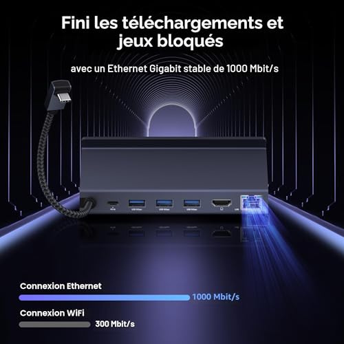 Dock ROG Ally X pour Brancher Clavier Souris sur Écran HDMI 2.1 4K 144Hz