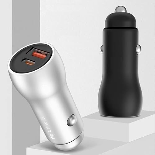 Carregador Fonte Tomada Veicular Power Carregador Rápido 2 Portas USB 3.0 + Tipo C PD Duo 18W 20W Ca