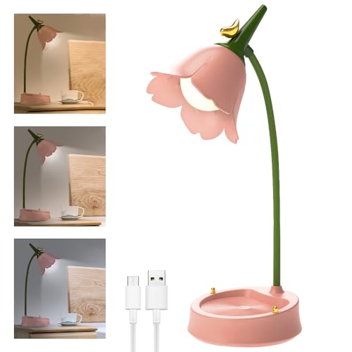 XPJBKC Lampara Escritorio Niña Rosa Flexo