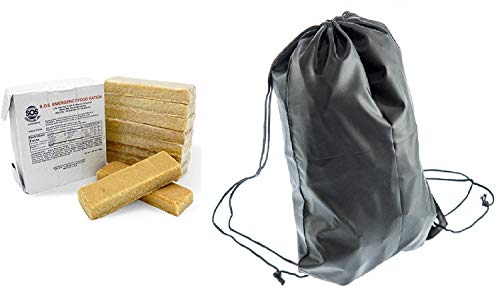 SOS Food Labs Inc.3600 Calorie Food Bar Rations Emergency 3 Day / 72 Hour Food Supply 5 Year Shelf Life - 1 Pack with Survival Essential Item (Drawstring Bag Backpack)