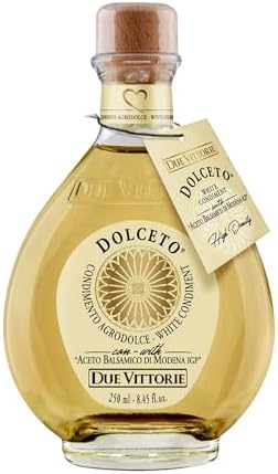 Due Vittorie Dolceto White Balsamic Vinegar Dressing - Made with White and Traditional Balsamic Vinegar - Vinaigrette Dressing 8.45fl oz / 250 ml (Pack of 1)