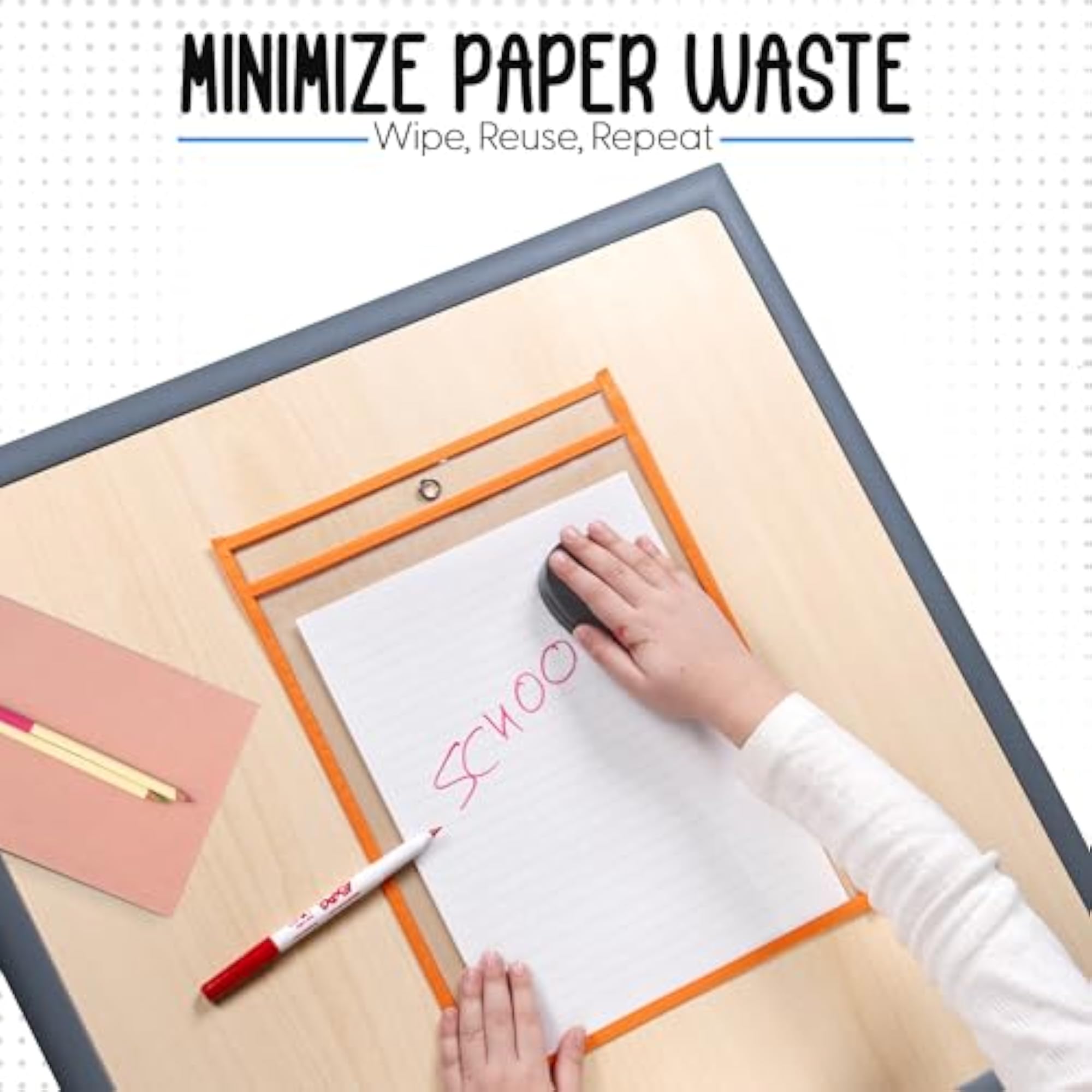 6 Pack Dry Erase Pockets