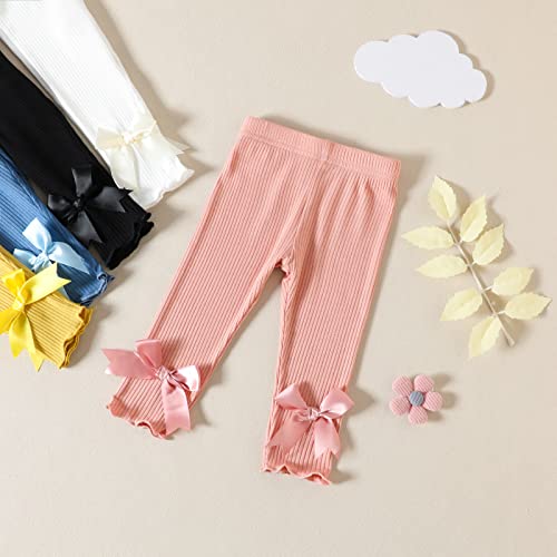 Toddler Baby Girl Legging Pants 5-Pack in Grey White Black Orange and Pink4