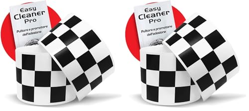Tiras adhesivas a cuadros vinilo blanco y negro Quattroerre para tuning y motos