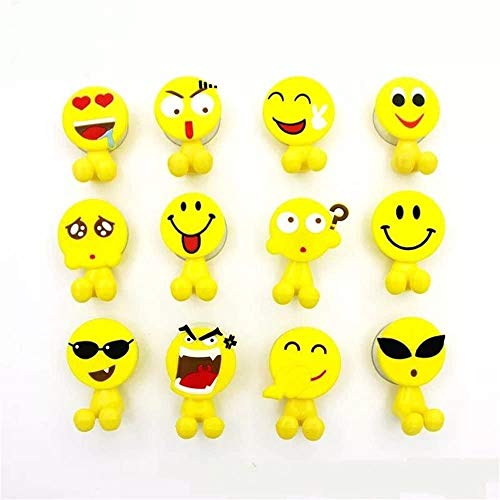 YIQI Porta spazzolino per Bambini con Ventosa per Set da Bagno a Parete 5 Set (Emoji Casuale)