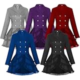 Matériel : La veste steampunk vintage est en polyester de haute qualité, douce, légère et agréable pour la peau. Excellente finition.