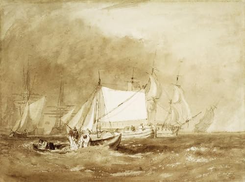 Affiche de Arts Mallord William Turner Scène de Navigation Toile 60x90cm