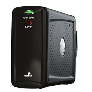 RAGTECH – Nobreak New Save Digital NSV 600 (Com Display Digital) – 600VA/300W – 1 bateria 12V/7Ah – Bivolt – 6 tomadas – Modelo 4134