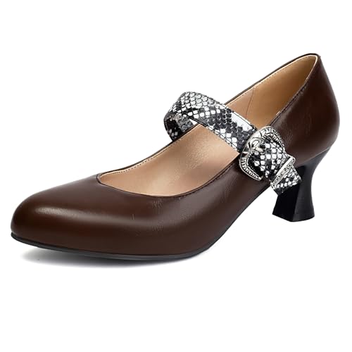 Gicoiz Mary Jane Ladies Kitten Heel Pumps Comfort