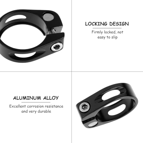1 Stück Schwarze Rohrklemme, Fahrradsattelsitz, Sattelklemme, Aluminiumlegierung, Sattelrohrklemme, Fahrradzubehör, Mountainbike-Adapter