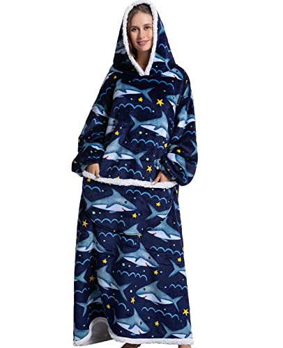 Image of Oversized Hoodie Blanket with Giant Pocket Sweatshirt Blanket for Women Men One Size Fit All