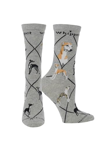 WHD Whippet Crew Socks for Women & Men | Gray, Medium | 1-Pack