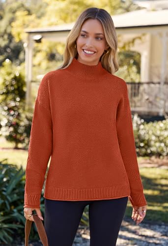 Image of MEROKEETY Women's Turtleneck Long Sleeve Sweater 2025 Fall Cozy Knit Loose Casual Trendy Pullover Tops Winter Clothes