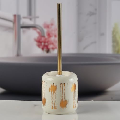 Image of SaSaSa Set of 5 Ceramic Bathroom Accessories Set Modern Bath Set with Soap Dispenser, Toothbrush Holder & Toilet Brush - Luxury Home & Gift Idea (11649)
